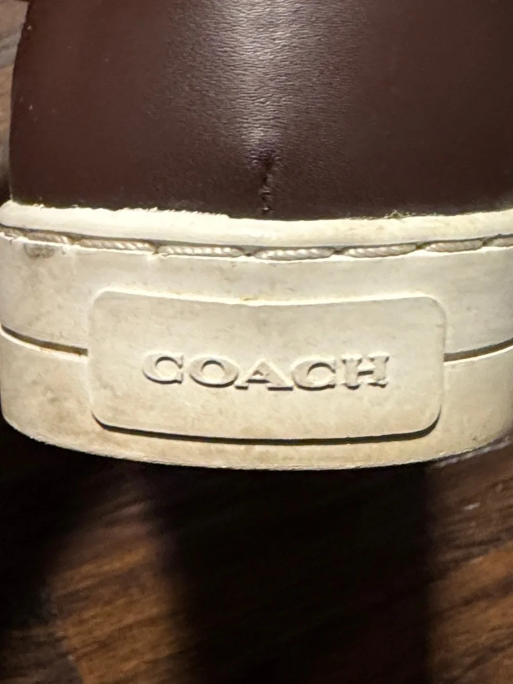 Coach Brown Signature Monogram Low-Top Sneakers, Sz 8.5